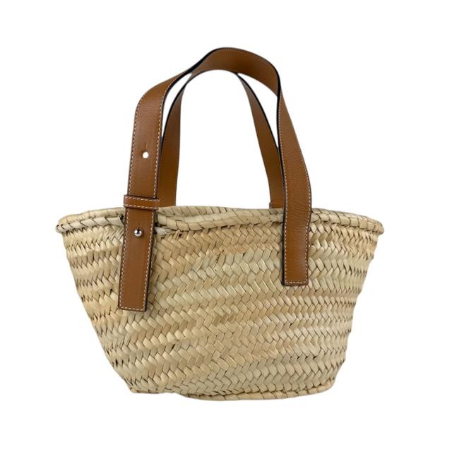 LOEWE ロエベ バスケットバッグ スモール スマイリー ハンドバッグ ベージュ/ブラウン/イエロー 14059 レディース【中古】 z4859 LOEWE ロエベ バスケットバッグ スモール スマイリー ハンドバッグ