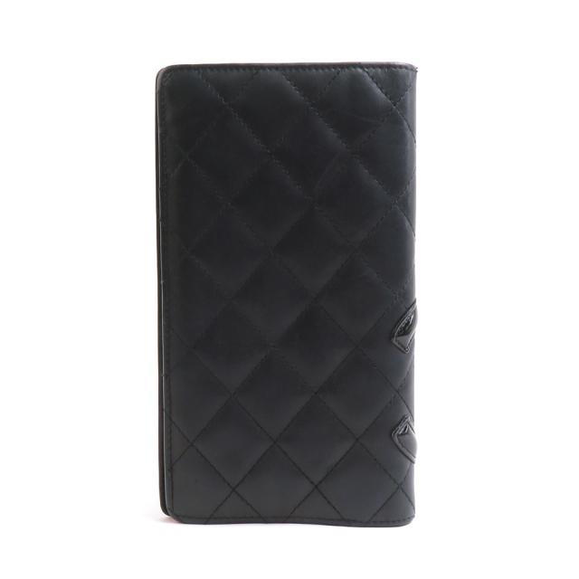 CHANEL シャネル カンボンライン 二つ折り長財布 ブラック 14054  