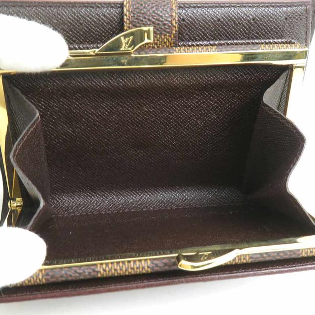 ルイ ヴィトン◎ヴィエノワ がま口 ダミエ エベヌ 二つ折り 財布 ブラウン 茶 ルイ ヴィトン◎ヴィエノワ ダミエ エベヌ がま口 二つ折り 財布