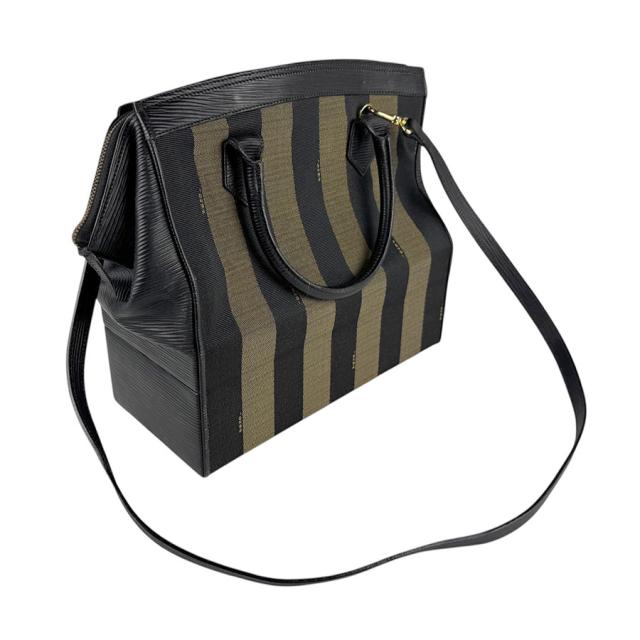 FENDI フェンディ ペカン ハンドバッグ ショルダーバッグ メイクボックス ブラウン/ブラック 14057 レディース【中古】 z4906 FENDI フェンディ ペカン ハンドバッグ ショルダーバッグ メイク