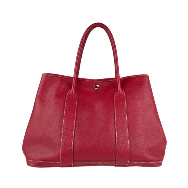 HERMES エルメス ガーデンパーティPM 36 ハンドバッグ レッド 14060 レディース【中古】 z4938