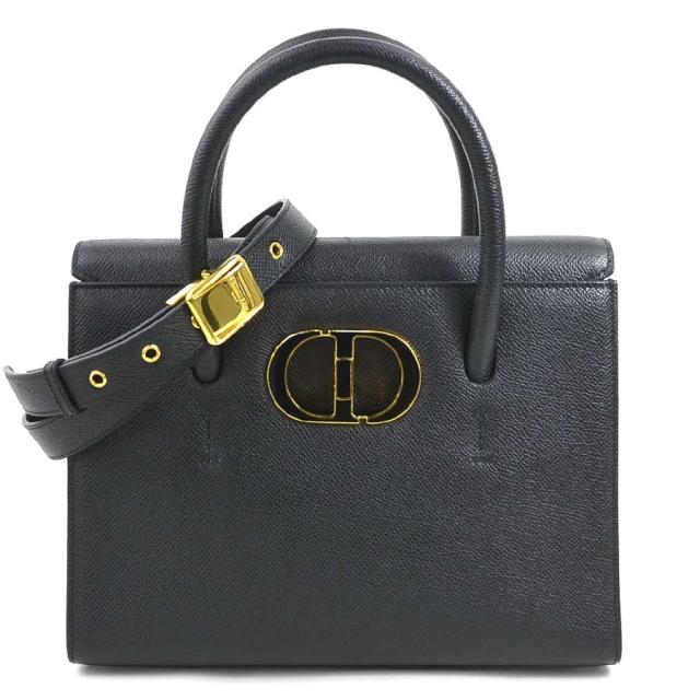 Christian Dior クリスチャンディオール サントノレ スモール 30モンテーニュ ハンドバッグ ショルダーバッグ ブラック 14054 レディース【中古】 90104a