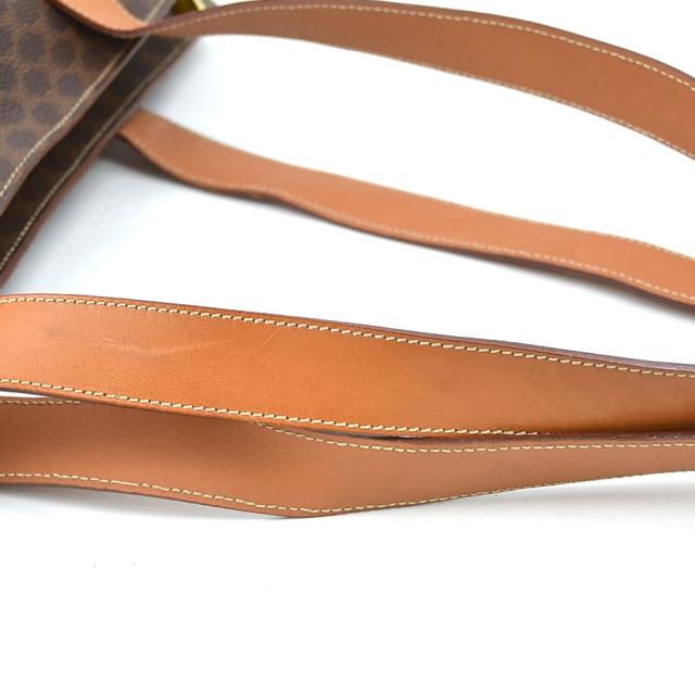 CELINE セリーヌ マカダム ショルダーバッグ ブラウン 14057