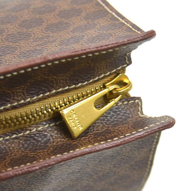 CELINE セリーヌ マカダム ショルダーバッグ ブラウン 14057