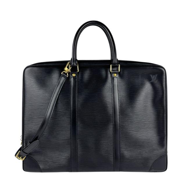 LOUIS VUITTON ルイ ヴィトン ポルト ドキュマン ヴォワヤージュ エピ M40321 ハンドバッグ ショルダーバッグ ブラック 14054 メンズ【中古】 z5073