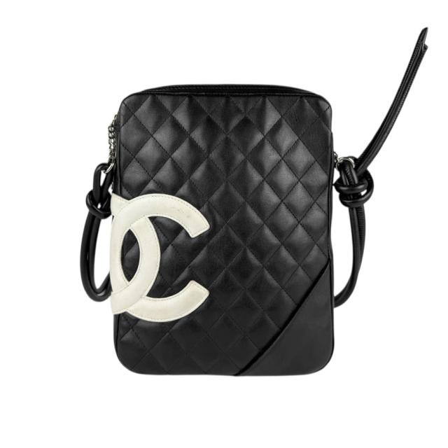 CHANEL シャネル ショルダーバッグ ブラック×ホワイト 14054 レディース【中古】 n1193