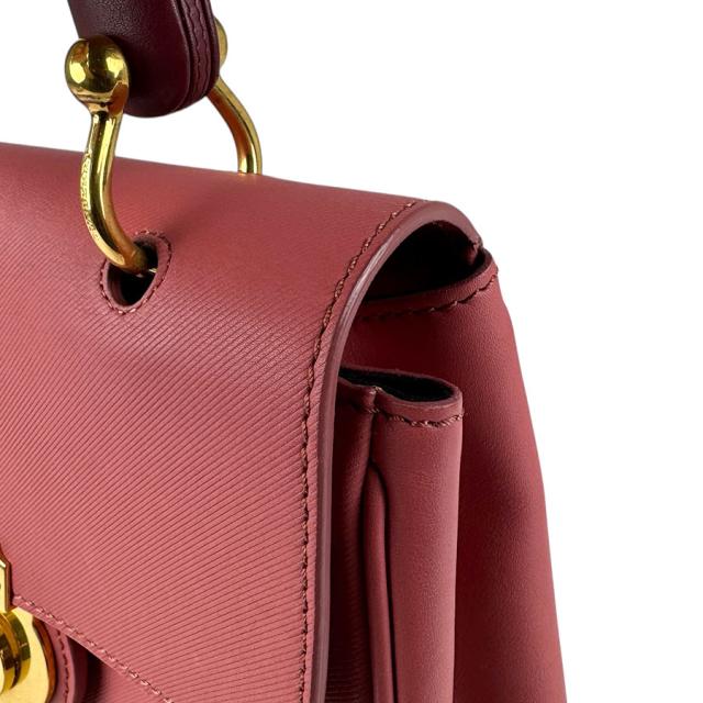 BURBERRY バーバリー ハンドバッグ ショルダーバッグ ピンク/バーガンディ 14061 レディース【中古】 z5086 BURBERRY バーバリー ハンドバッグ ショルダーバッグ ピンク