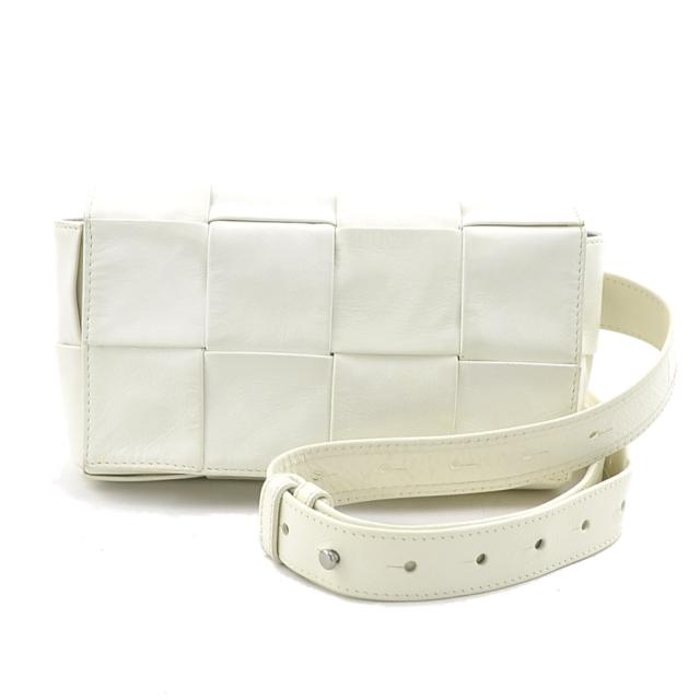 BOTTEGAVENETA ボッテガヴェネタ カセット ウエストバッグ ボディバッグ ホワイト 14056 ユニセックス【中古】 h31147g