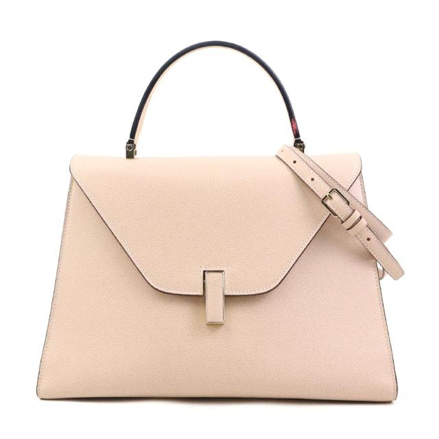 Valextra ヴァレクストラ ラージ イジィデ ハンドバッグ ショルダーバッグ ピンクベージュ 14061 レディース【中古】 90115a