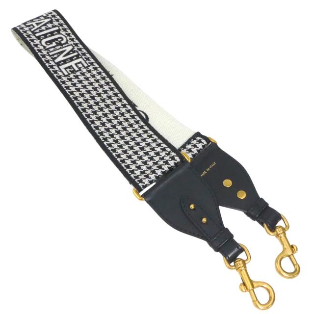 Christian Dior クリスチャンディオール 30モンテーニュロゴ ショルダーストラップ ブラック×ホワイト 14054 レディース【中古】 56108a