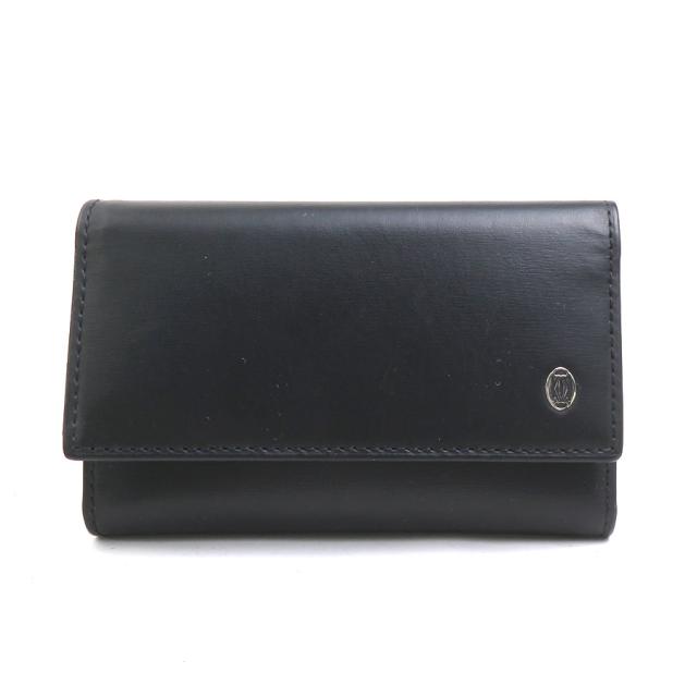 CARTIER カルティエ キーケース ブラック/シルバー 14054 メンズ【中古】 e60383g
