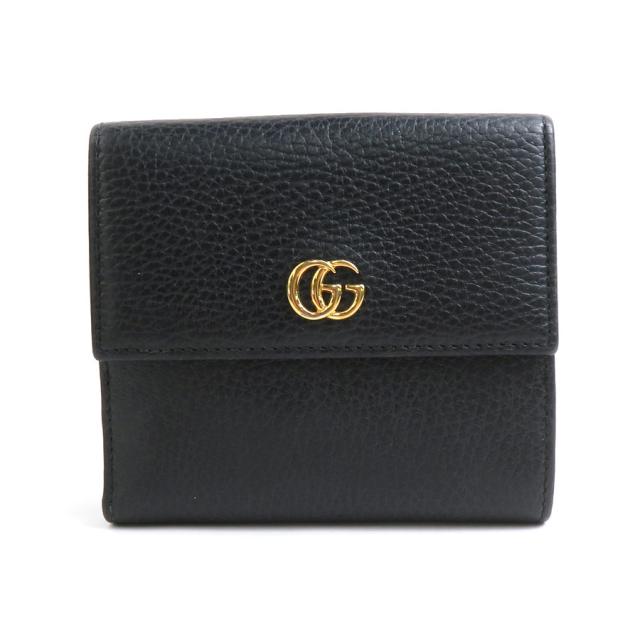 GUCCI グッチ 456122 二つ折り財布 ブラック 14054 レディース【中古】 r10560a