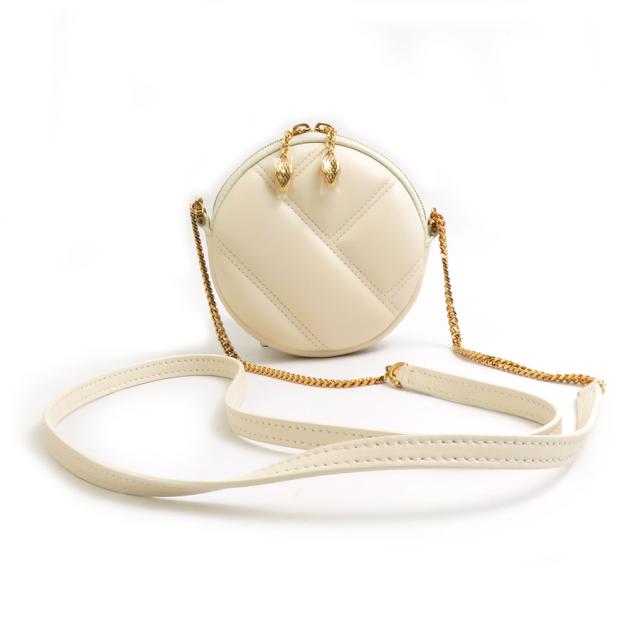 BVLGARI ブルガリ セルペンティ ケース ネックポーチ ライトベージュ 14059 レディース【中古】 r10563a