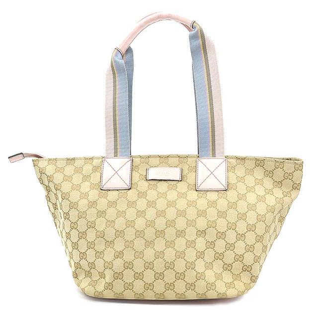 GUCCI グッチ 131230 ショルダーバッグ トートバッグ ベージュ/ピンク/ブルー 14059 レディース【中古】 e60391g
