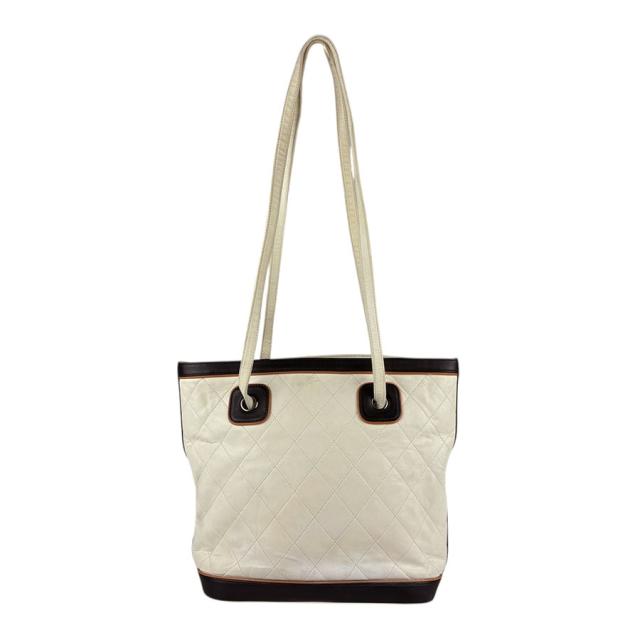 CHANEL シャネル ショルダーバッグ アイボリー×ブラウン 14056