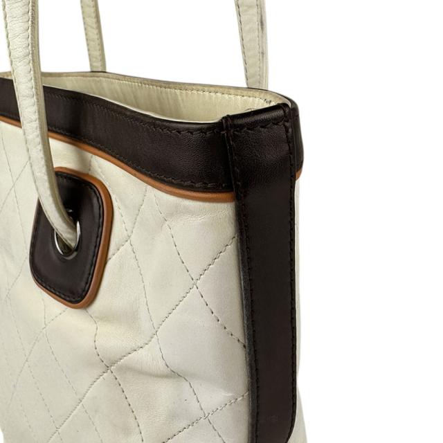 CHANEL シャネル ショルダーバッグ アイボリー×ブラウン 14056