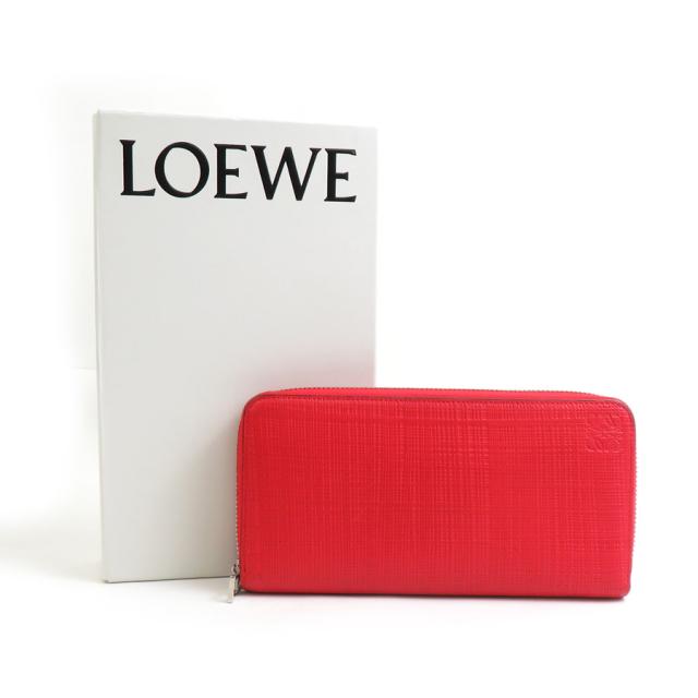 LOEWE ロエベ ラウンドファスナー長財布 レッド 14060 レディース