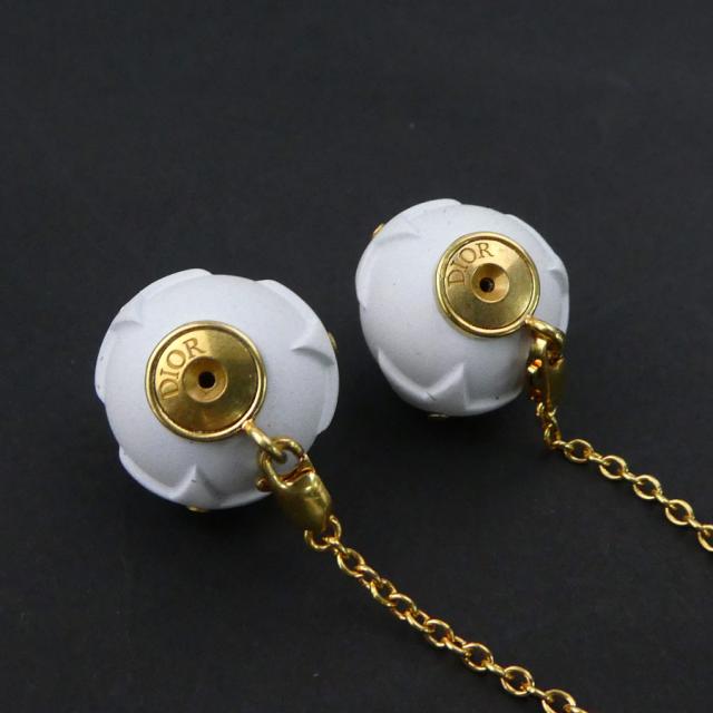 クリスチャンディオール ChristianDior アクセサリー（耳） イヤリング 金属素材×陶器 シルバー×ブルー×ピンク フラワー/ラインストーン ディオール&frasl;クリスチャンディオール DIOR&frasl;ChristianDior イヤリング