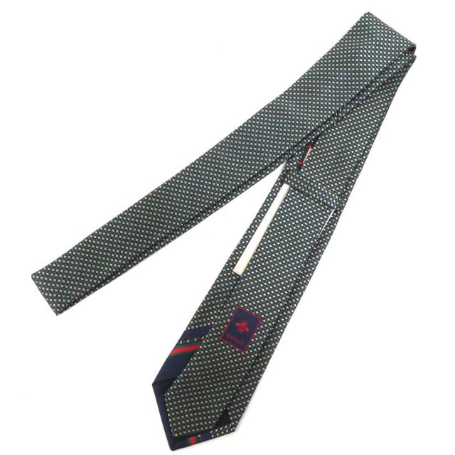 GUCCI グッチ ネクタイ グリーン系 14065 メンズ【中古】 56169a