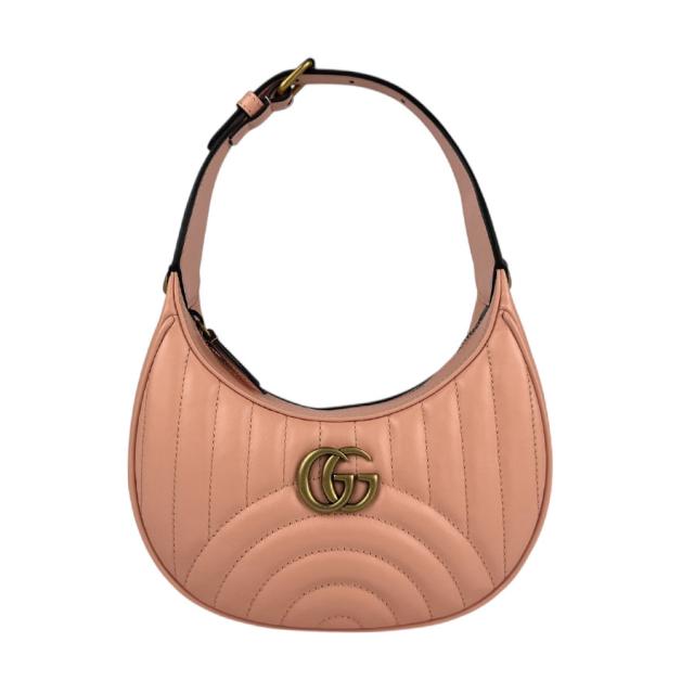 GUCCI グッチ GGマーモント 699514 ハンドバッグ ショルダーバッグ サーモンピンク/ゴールド 14061 レディース【中古】 z5406