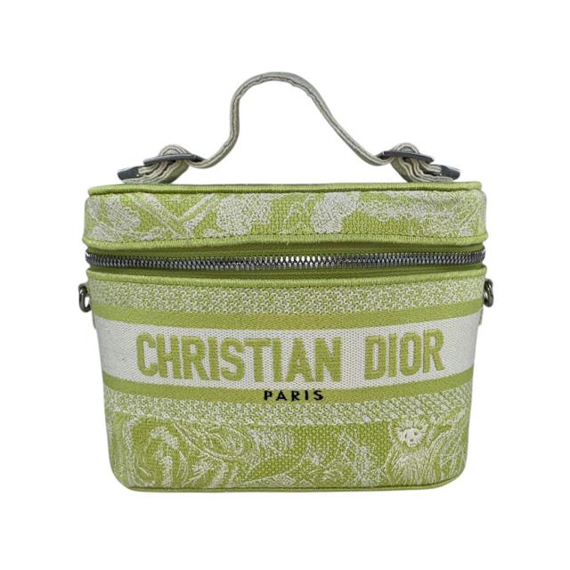 Christian Dior クリスチャンディオール トワル ジュ ドゥイ バニティ ハンドバッグ ショルダーバッグ ライトグリーン/オフホワイト 14065 レディース【中古】 z5423