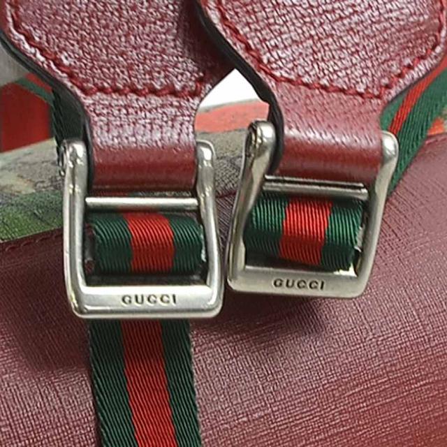 GUCCI グッチ リュック ベージュブラウン/レッド/マルチカラー 14072