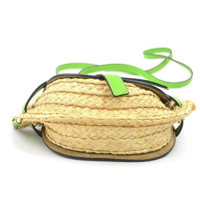 LOEWE ロエベ ミニ ゲート 斜め掛けショルダーバッグ ナチュラル/ライトグリーン 14059 レディース【中古】 e60438i LOEWE ロエベ ミニ ゲート 斜め掛けショルダーバッグ ナチュラル