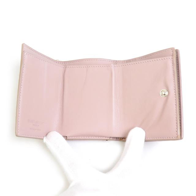 サンローラン　財布　ベビーピンク SAINT LAURENT サンローラン 三つ折り財布 ピンク 14061