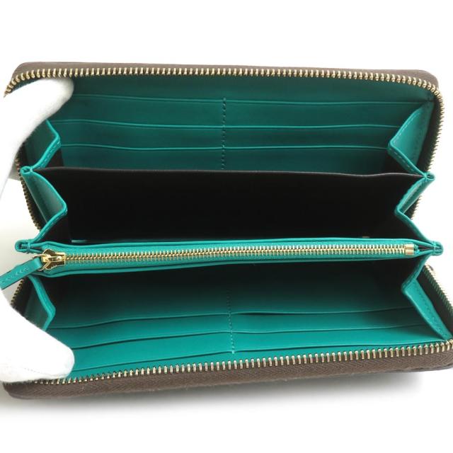 GUCCI グッチ 307984 ラウンドファスナー長財布 ブラウン×グリーン