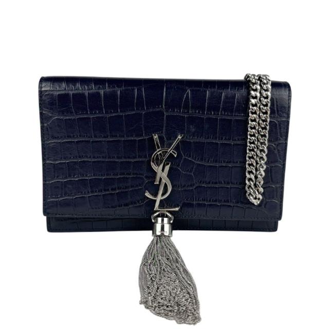 SAINT LAURENT サンローラン 452159 チェーンウォレット ネイビー  