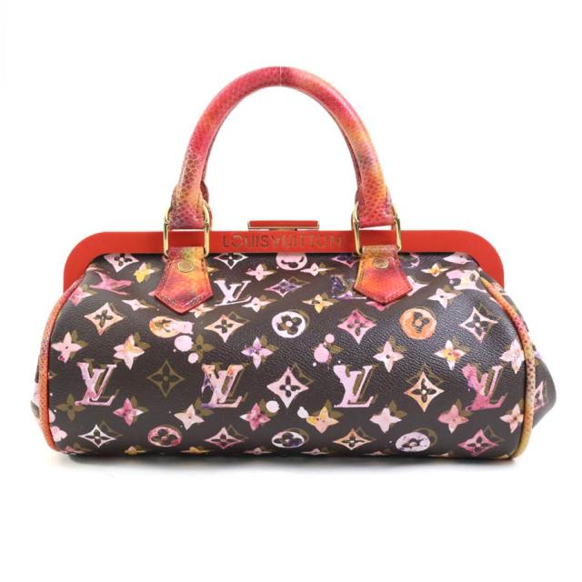 LOUIS VUITTON ルイ ヴィトン パピヨン モノグラム ウォーターカラー M95730 ハンドバッグ ブラウン×レッド系 14057 レディース【中古】 90142a