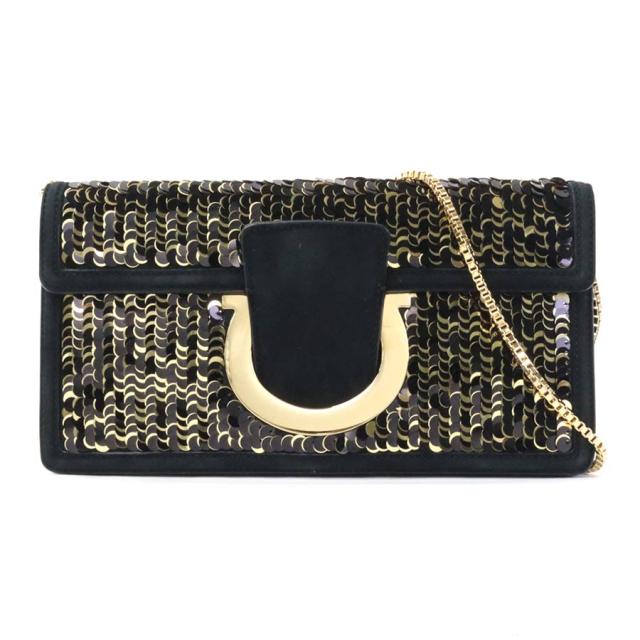 サルヴァトーレフェラガモ　ガンチーニ　ゴールド　ブラック　ベルト　レディース. サルヴァトーレフェラガモ ガンチーニ ゴールド ブラック ベルト