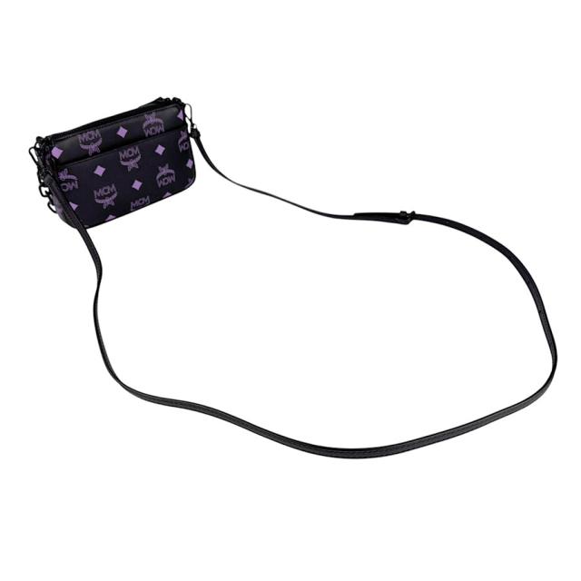 MCM エム シー エム ショルダーバッグ ブラック×パープル 14054