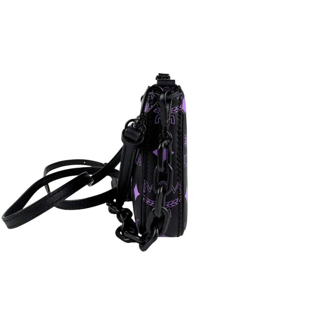 MCM エム シー エム ショルダーバッグ ブラック×パープル 14054