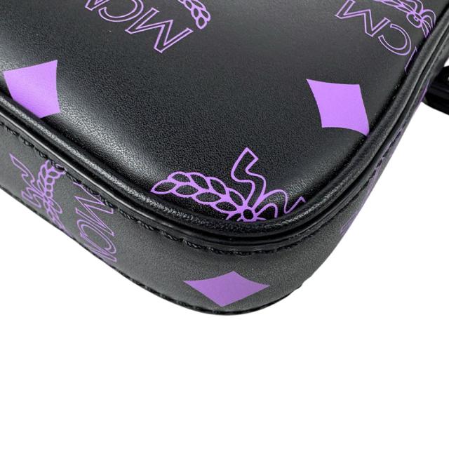 MCM エム シー エム ショルダーバッグ ブラック×パープル 14054