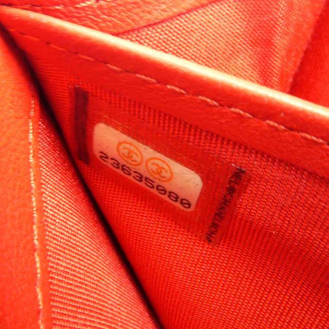 CHANEL シャネル ラウンドファスナー長財布 ブラック×レッド×ホワイト