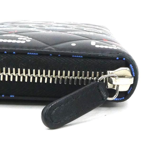 CHANEL シャネル ラウンドファスナー長財布 ブラック×レッド×ホワイト