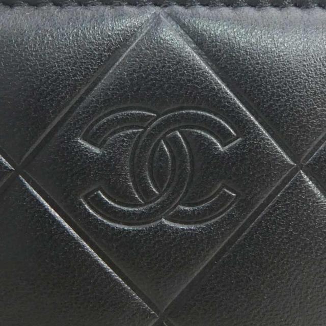 CHANEL シャネル ラウンドファスナー長財布 ブラック×レッド×ホワイト