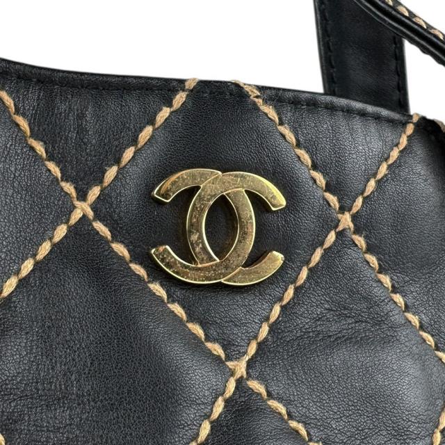 CHANEL シャネル ワイルドステッチ ハンドバッグ ブラック 14054