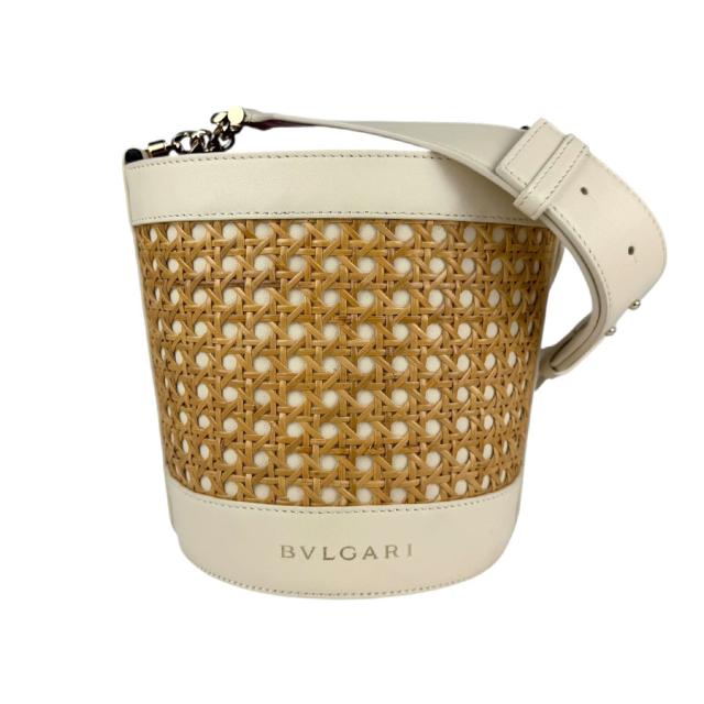 BVLGARI ブルガリ セルペンティ フォーエバー ショルダーバッグ アイボリー×ブラウン×ピンク 14056 レディース【中古】 z5693