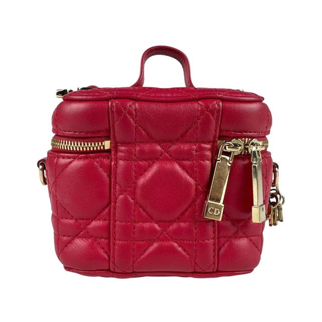 Christian Dior クリスチャンディオール マイクロ ヴァニティ カナージュ 斜め掛けショルダーバッグ ミニバッグ レッド 14060 レディース【中古】 z5779 Christian Dior クリスチャンディオール マイクロ ヴァニティ
