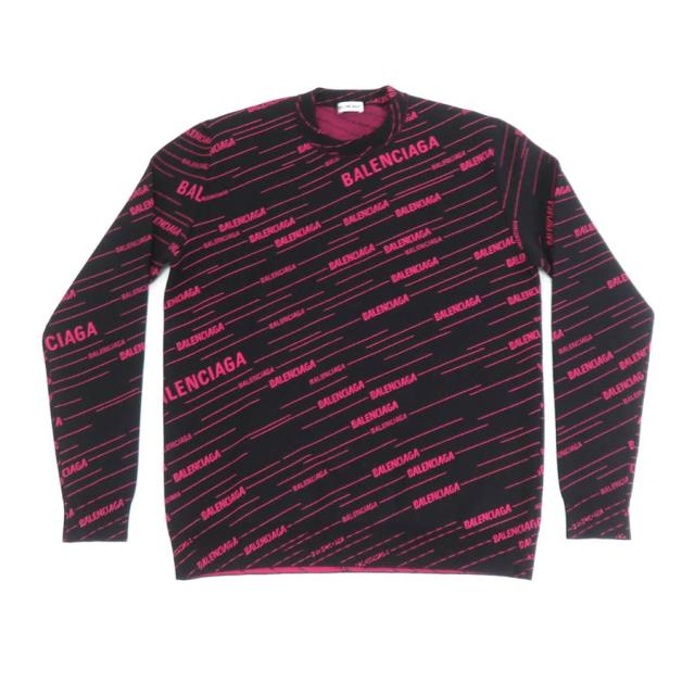BALENCIAGA バレンシアガ ニット ブラック×ピンク 14054 メンズ【中古】 56209i