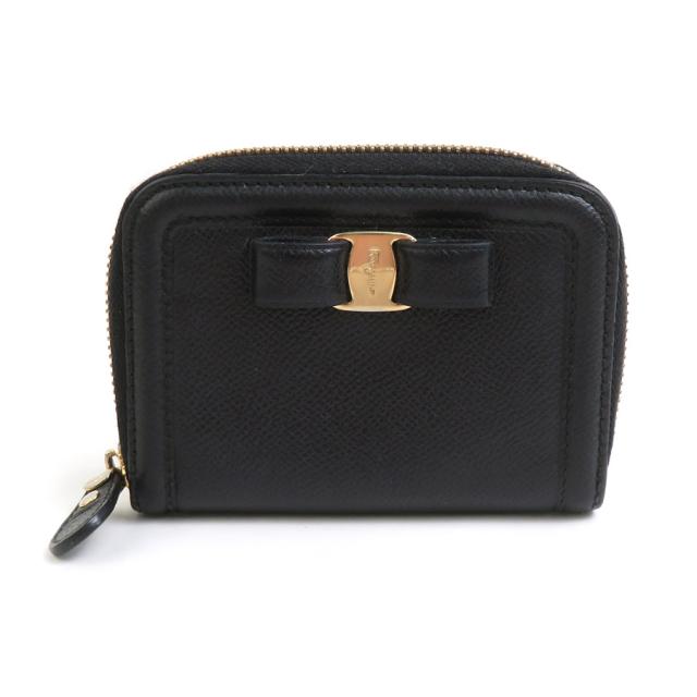 Salvatore Ferragamo サルヴァトーレフェラガモ ヴァラリボン コインケース ブラック 14054 レディース【中古】 56211a