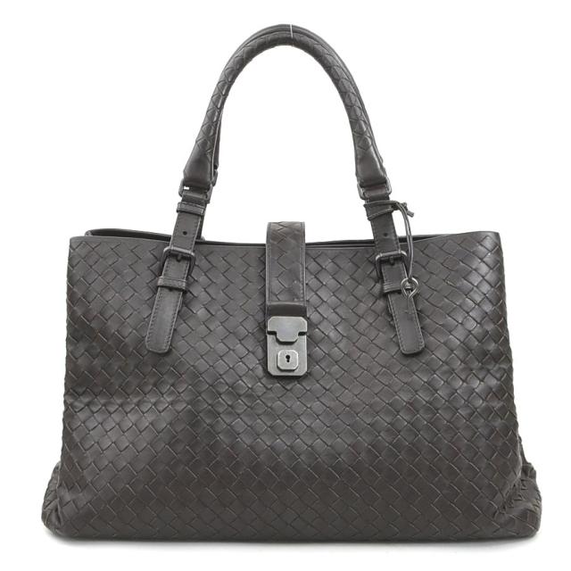 BOTTEGAVENETA ボッテガヴェネタ イントレチャート ハンドバッグ ダークブラウン 14057 レディース【中古】 e60532k