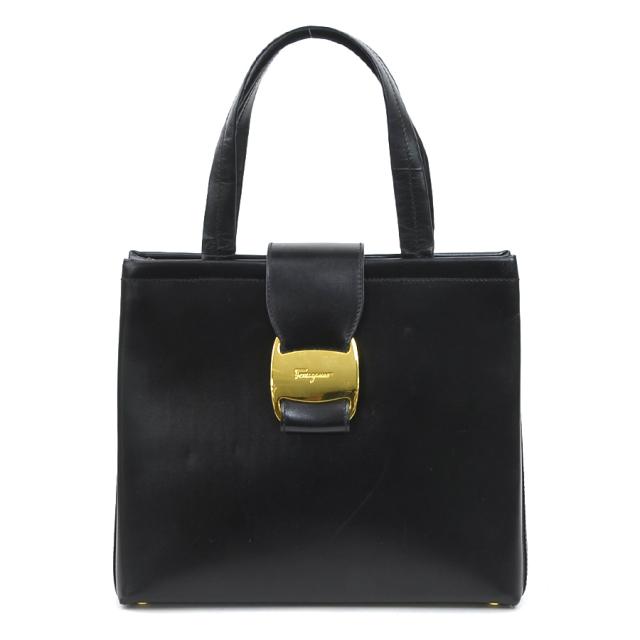 Salvatore Ferragamo サルヴァトーレフェラガモ ヴァラ ハンドバッグ ブラック 14054 レディース【中古】 e60533a