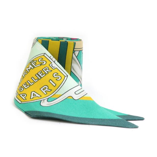 HERMES エルメス ツイリー スカーフ グリーン/マルチカラー 14065 レディース【中古】 e60542a