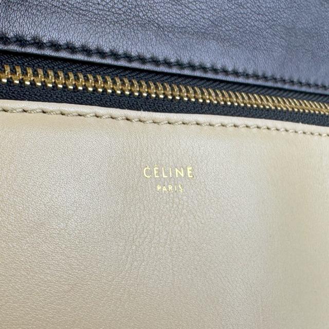CELINE セリーヌ エッジ ハンドバッグ ブラック×ベージュ 14054