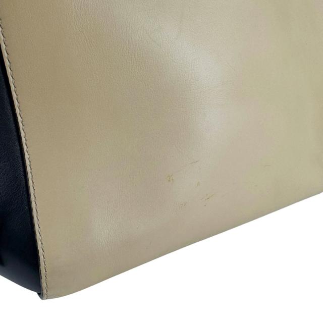 CELINE セリーヌ エッジ ハンドバッグ ブラック×ベージュ 14054