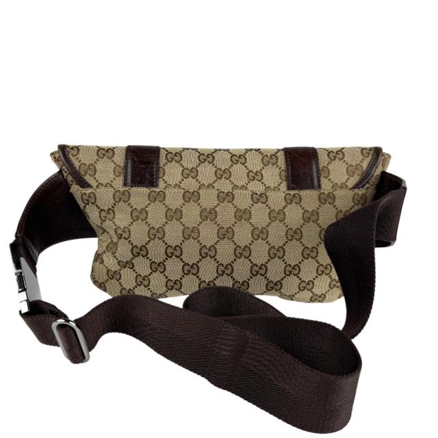 値下げ グッチ GG柄 キャンバス ウエストポーチ レザー フラップ ブラウン 値下げ グッチ GG柄 キャンバス ウエストポーチ レザー フラップ