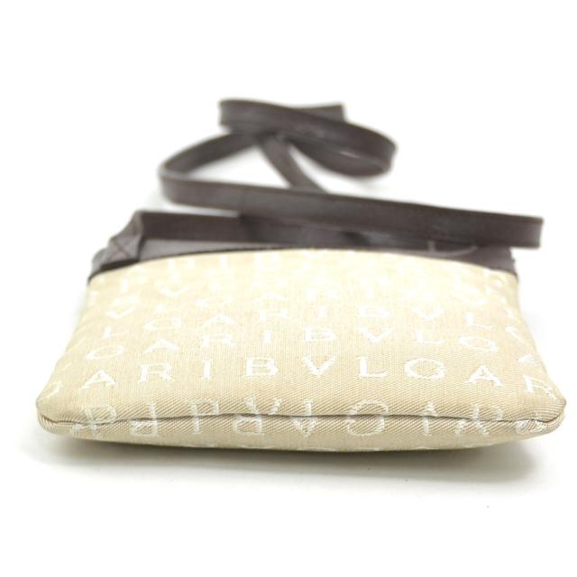 BVLGARI ブルガリ ショルダーバッグ ブラウン×ベージュ 14057